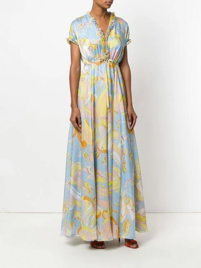 Shop Emilio Pucci Long Printed Dress In Multicolour