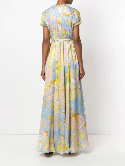 Shop Emilio Pucci Long Printed Dress In Multicolour