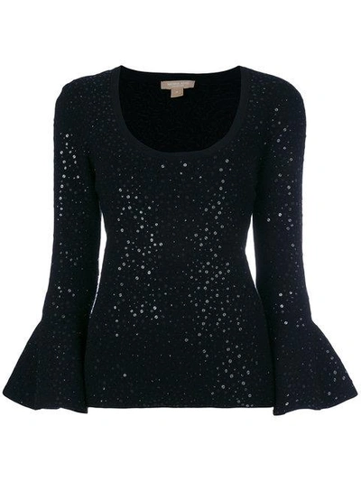 Shop Michael Kors Sequin Flute Sleeve Top