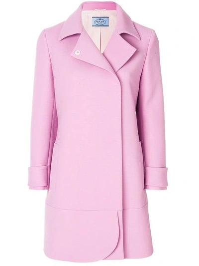 Shop Prada Single Breasted Coat In Pink