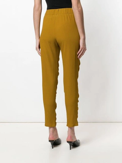 Shop Veronique Leroy Gathered Leg Trousers In Yellow
