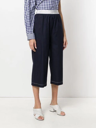Shop I'm Isola Marras Cropped Wide Leg Trousers In Blue