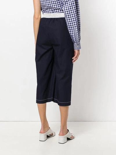 Shop I'm Isola Marras Cropped Wide Leg Trousers In Blue