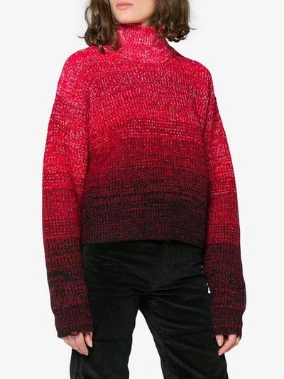 Shop Helmut Lang High Neck Ombré Knitted Jumper