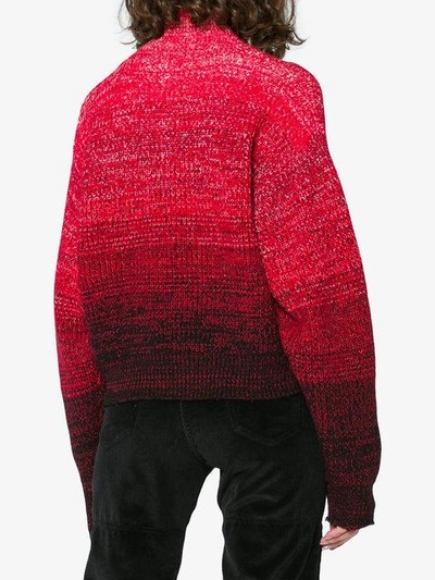 Shop Helmut Lang High Neck Ombré Knitted Jumper