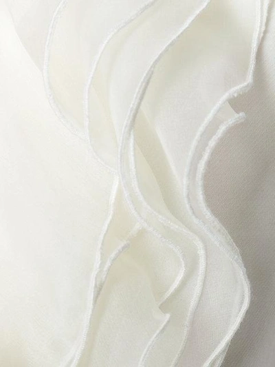 Shop Antonio Berardi Ruffle Blazer Jacket In White