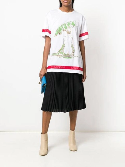 Shop Jw Anderson Palm Lady Printed T-shirt In White