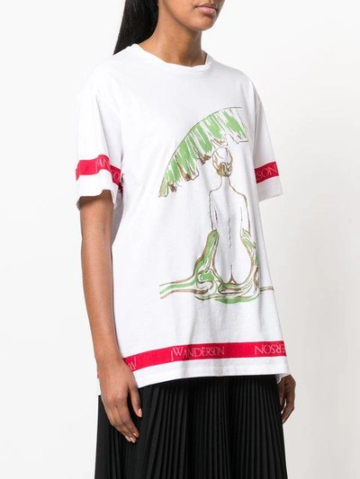 Shop Jw Anderson Palm Lady Printed T-shirt In White