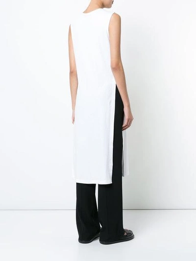 Shop Rosetta Getty Long Vest With Side Slits - White
