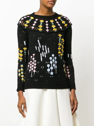 Shop Valentino Popflowers Embroidered Sweater