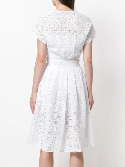 Shop Ermanno Scervino V-neck Flared Dress In White