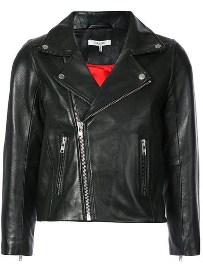 Ganni Passion Leather Biker Jacket In Black | ModeSens