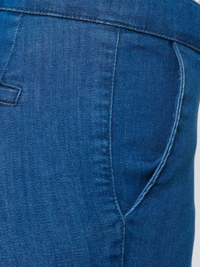 Shop Kiltie Flared Cropped Trousers In Blue