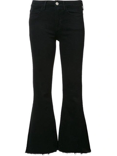 Shop M.i.h. Jeans Cropped Flared Jeans In Black