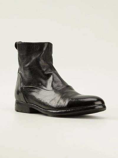 Shop Alberto Fasciani Back Zip Biker Boots In Black