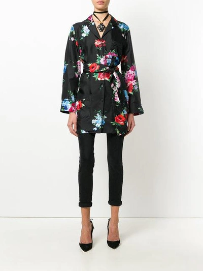 Shop Dolce & Gabbana Floral Print Shirt In Black