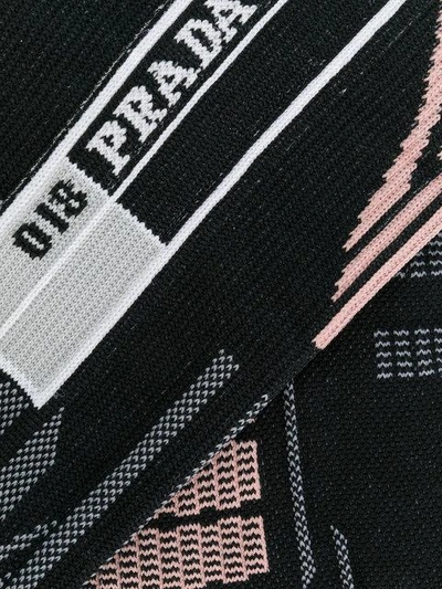 Shop Prada Patterned Logo Socks - Black