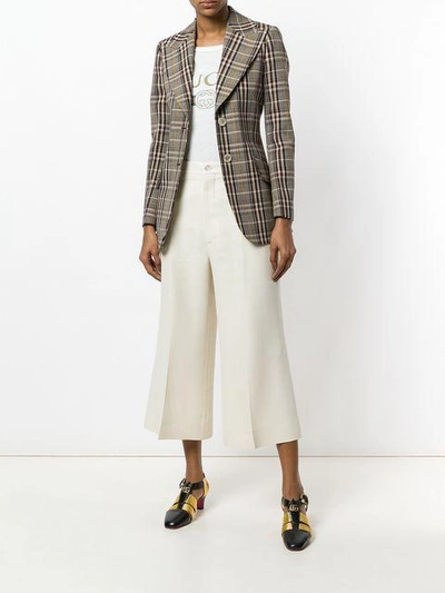 Shop Gucci High-waist Trousers In White