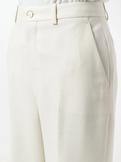 Shop Gucci High-waist Trousers In White