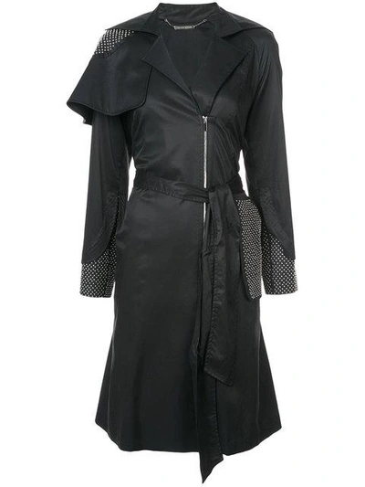 Shop Thomas Wylde Belted Trench Coat - Black