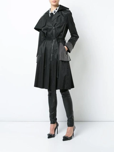 Shop Thomas Wylde Belted Trench Coat - Black