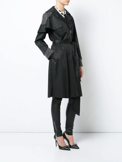 Shop Thomas Wylde Belted Trench Coat - Black