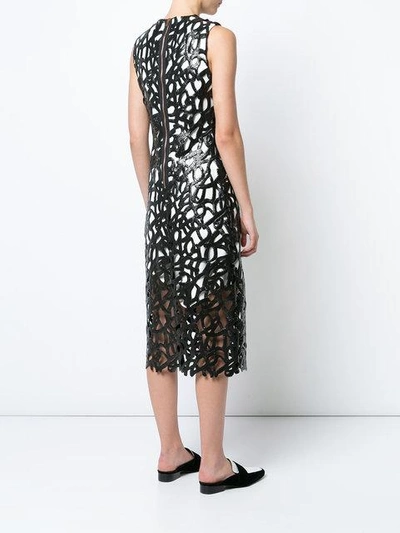 Shop Proenza Schouler Lacquered Lace Sleeveless Dress In Black/white