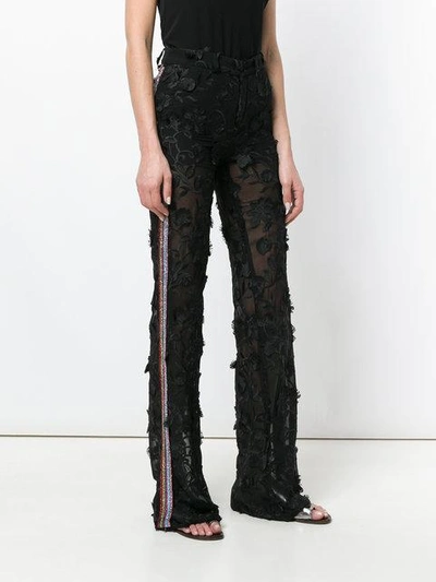 embroidered flared trousers