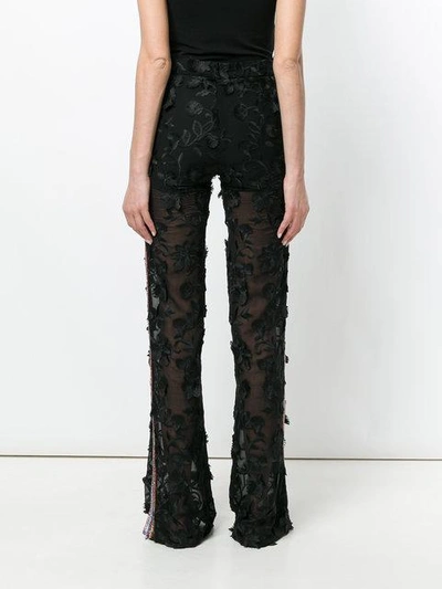 Shop Ainea Embroidered Flared Trousers In Black