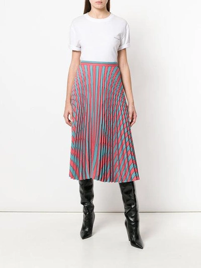 Shop Maison Margiela Optical Illusion Print Skirt In Blue