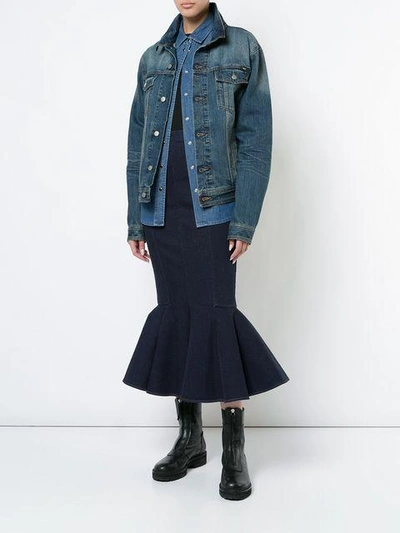 Shop Julien David Woven Fishtail Skirt