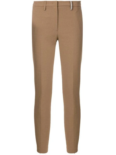 Shop Fabiana Filippi Slim-fit Trousers - Brown