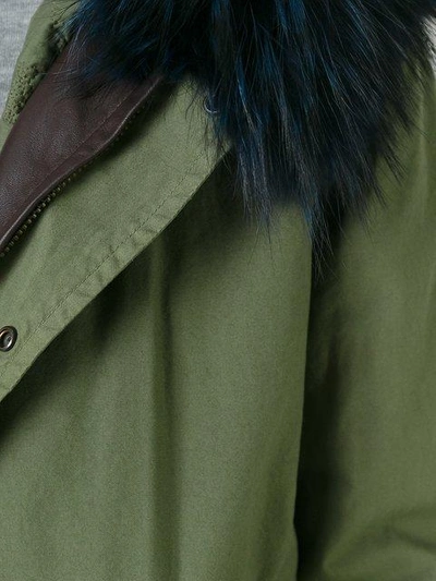 Shop Mr & Mrs Italy Raccoon Fur Hooded Parka In Green