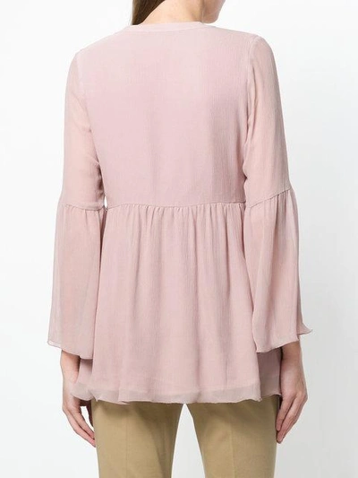 Shop Hemisphere V-neck Button Blouse - Pink