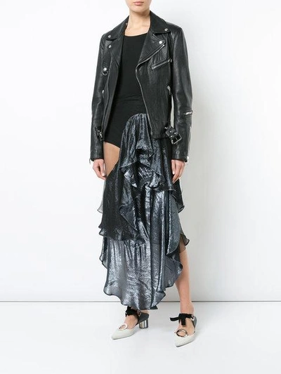 Shop Paula Knorr Panelled Draped Skirt In Black