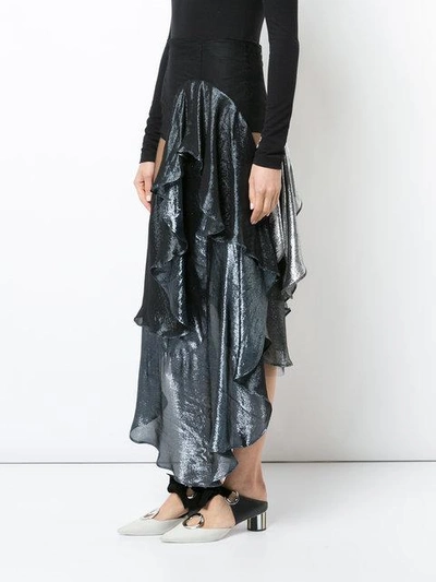 Shop Paula Knorr Panelled Draped Skirt In Black