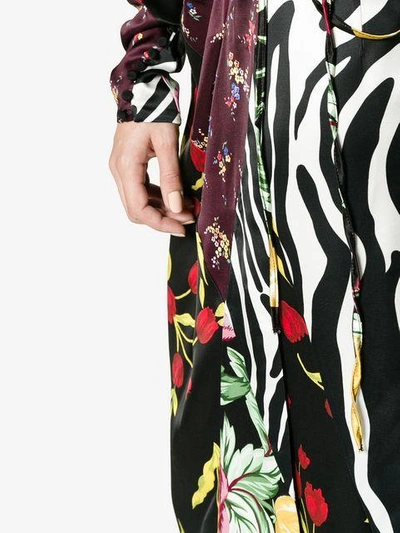 Shop Attico Victoria Patchwork Print Wrap Dress In Multicolour