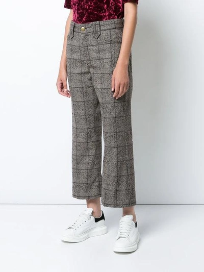 Shop Marc Jacobs Creased Cropped Plaid Pants In Brown