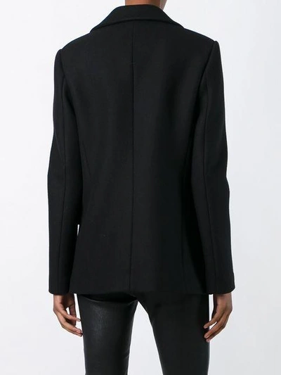Shop Versace Double Breasted Peacoat - Black