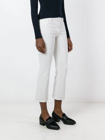 Shop J Brand Flared Cropped Jeans - White