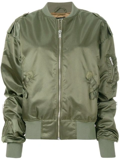 Shop Misbhv Satin Bomber Jacket - Green