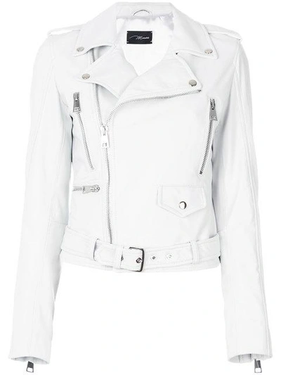 Shop Manokhi Off-center Zip Fastening Jacket In White