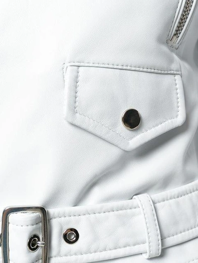 Shop Manokhi Off-center Zip Fastening Jacket In White