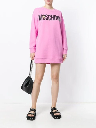 Shop Moschino Betty Boop Sweatshirt Dress - Pink & Purple