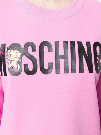 Shop Moschino Betty Boop Sweatshirt Dress - Pink & Purple
