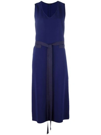 Shop Joseph Tie-waist Dress In Blue