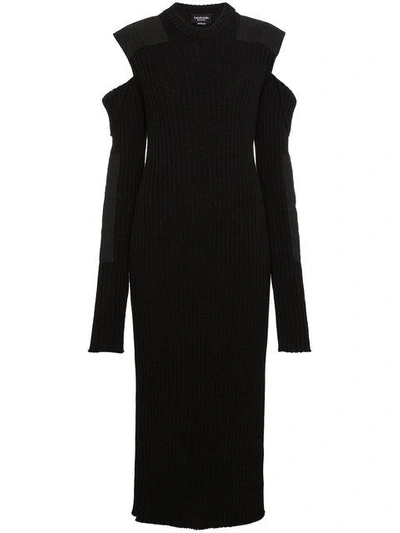 Shop Calvin Klein 205w39nyc Cutout Ribbed Midi Dress - Black