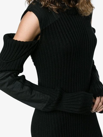 Shop Calvin Klein 205w39nyc Cutout Ribbed Midi Dress - Black