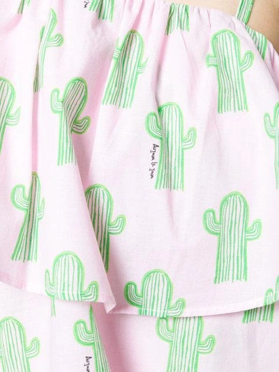 Shop Au Jour Le Jour Cactus Asymmetric Ruffle Top In Pink