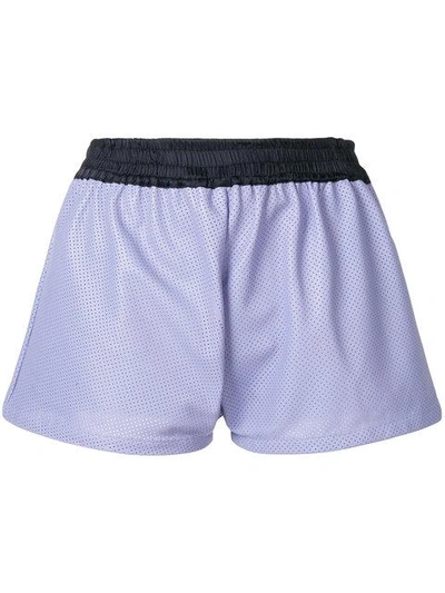 Shop Coup De Coeur Perforated Shorts - Purple